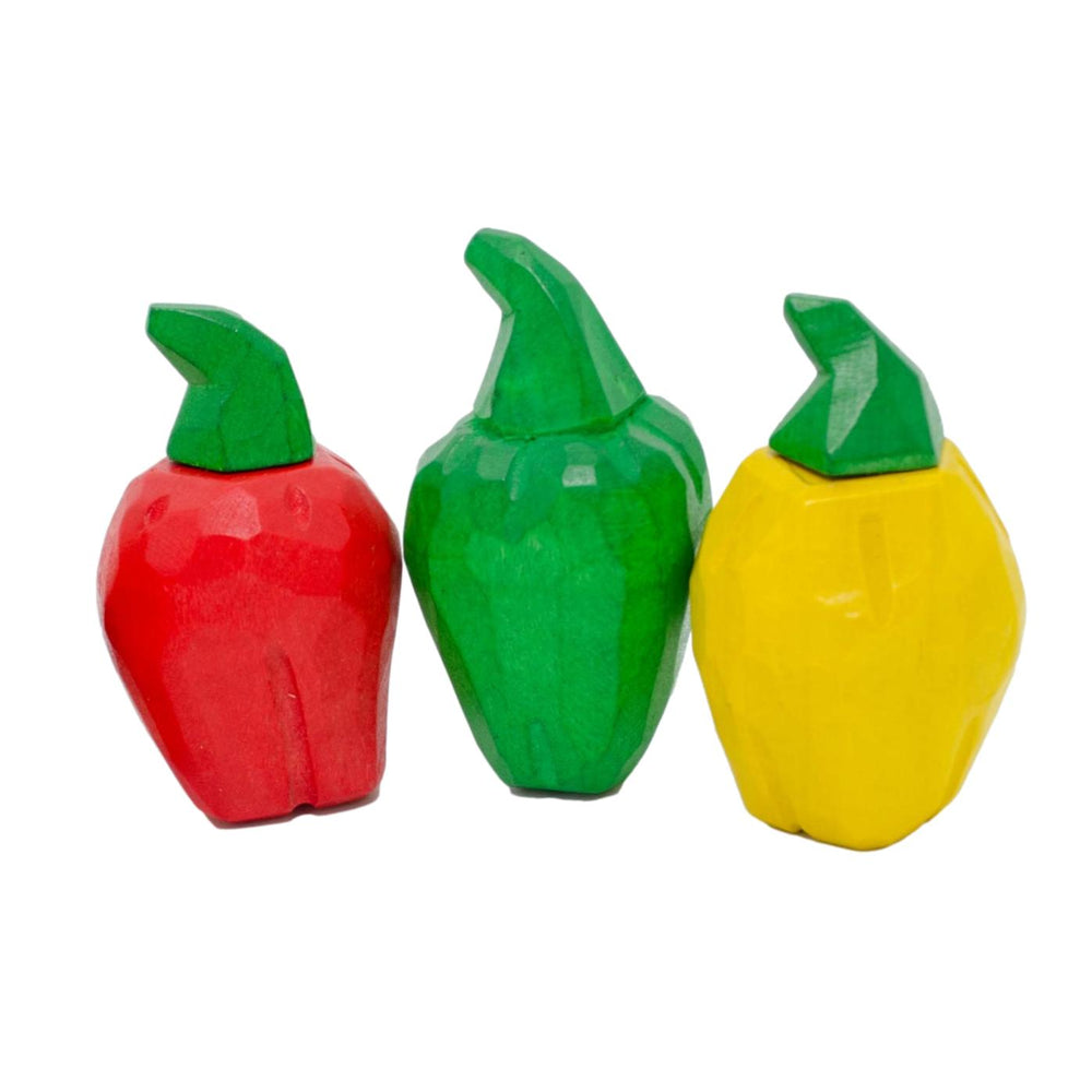 Estia Hand Carved Wooden Sweet Peppers - blueottertoys-S600720