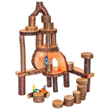 Eco-Blocks with Bark, Set of 36 - wood, cotton, natural for open-ended play - Title: Default Title