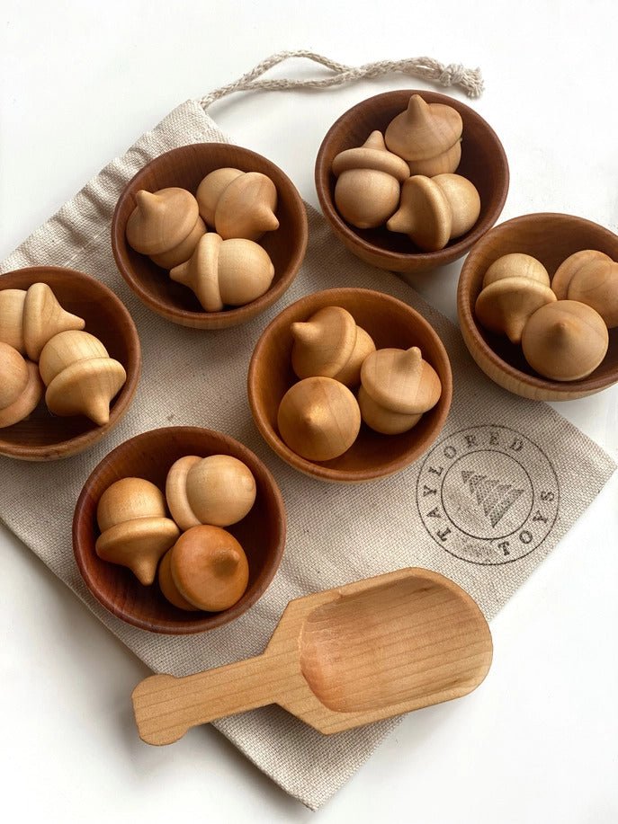 
                  
                    Handcrafted Toys Montessori Waldorf Wood Acorn Sorting Game - blueottertoys-TY-WASG
                  
                