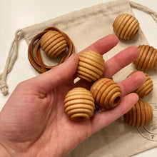 Montessori Wood Lacing Beads - wood, natural, leather, beeswax Games for open-ended play - Title: Default Title