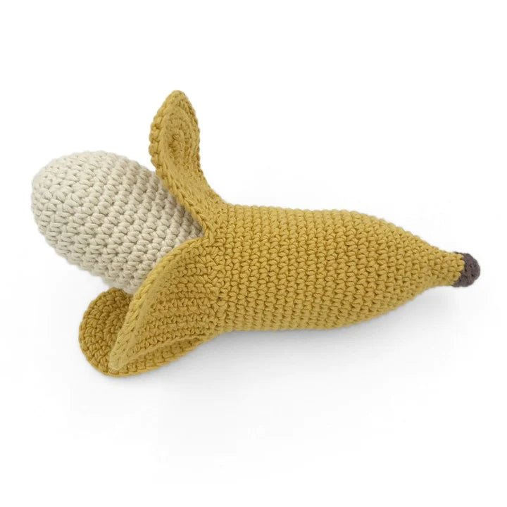 Myum Organic Cotton - Banana Rattle - cotton Baby Toys for open-ended play - Title: Default Title