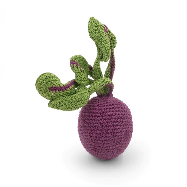 Myum Myum Organic Cotton - Beetroot Rattle - blueottertoys-MY-BEE