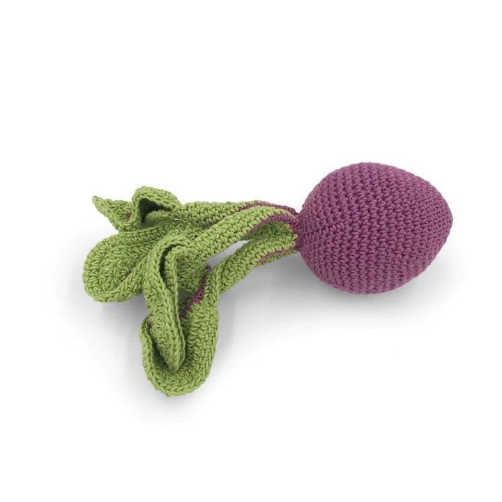 Myum Myum Organic Cotton - Beetroot Rattle - blueottertoys-MY-BEE