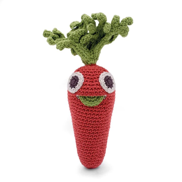 Myum Organic Cotton - Carrot Rattle - cotton, natural Baby Toys for open-ended play - Title: Default Title