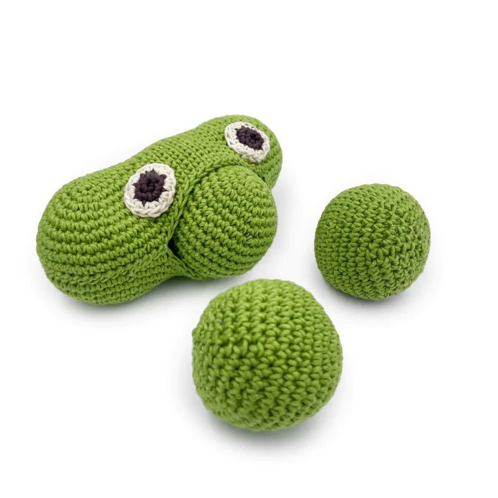 Myum Organic Cotton - Green Peas Rattle - cotton, natural Baby Toys for open-ended play - Title: Default Title