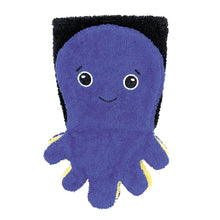 Organic Cotton Squid Washcloth Pupppet - cotton Bath Toys for open-ended play - Size: Child Size