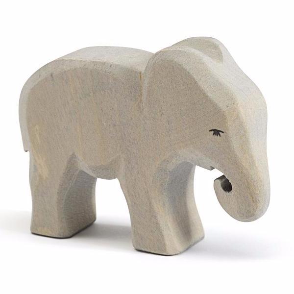 Ostheimer Elephant, Small Eating - wood, natural Wooden Figures for open-ended play - Title: Default Title