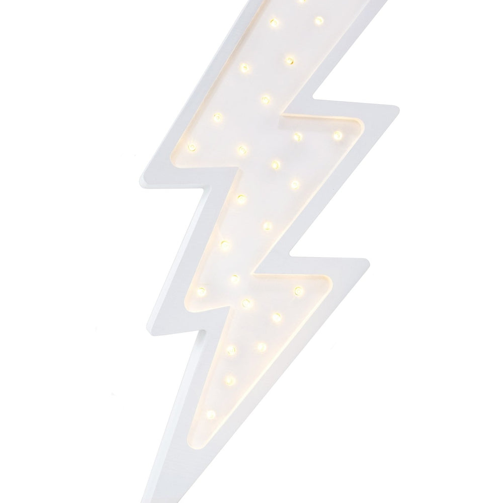 Little Lights Lightning Bolt - wood, natural lamp for open-ended play - Color: White