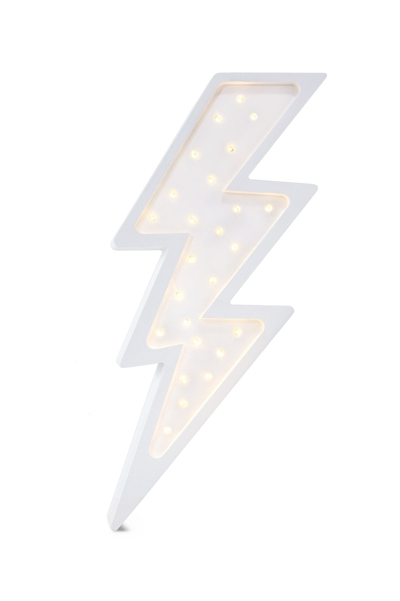 Little Lights Lightning Bolt - wood, natural lamp for open-ended play - Color: White