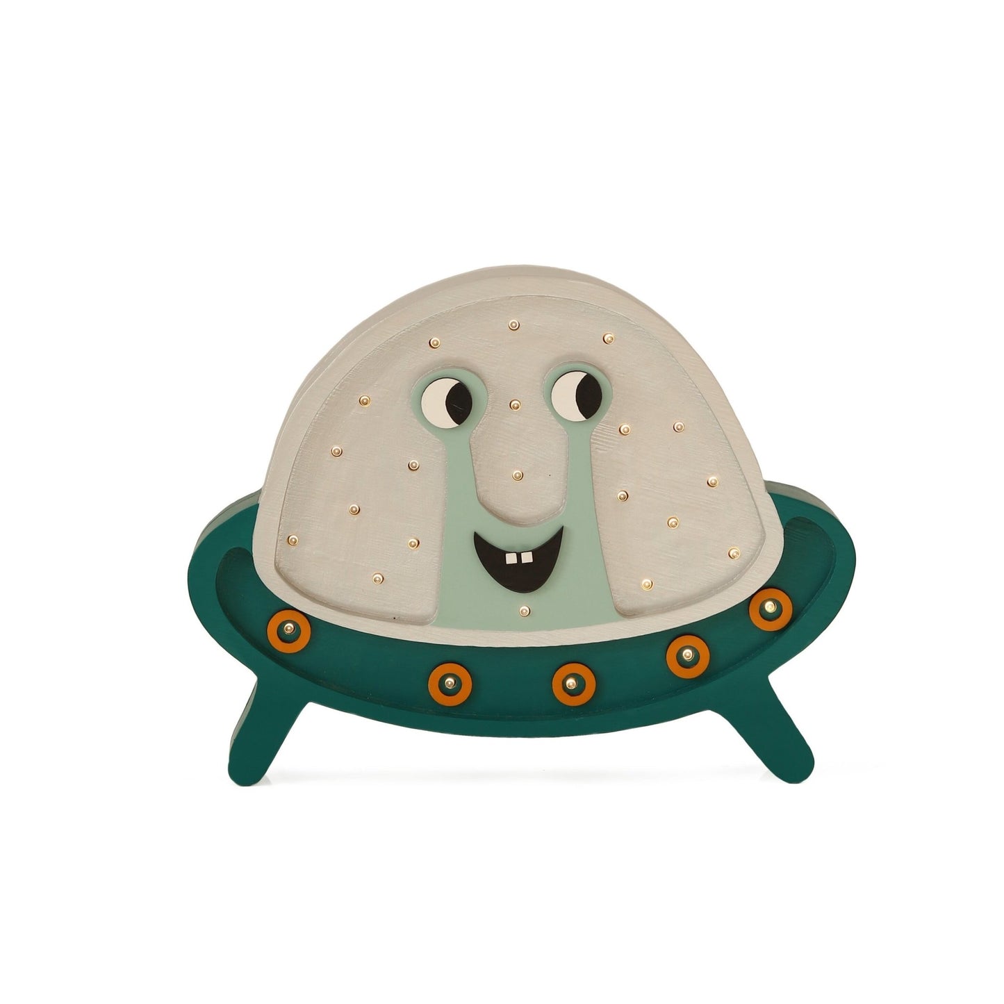 Little Lights UFO Lamp - wood, natural for open-ended play - Color: Silver Dust