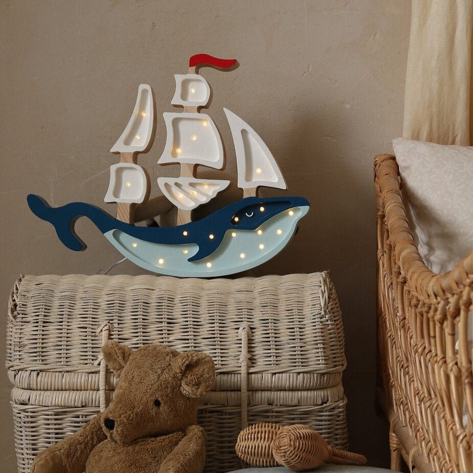 Little Lights US Little Lights Whale Ship Lamp - blueottertoys-sku-1356349