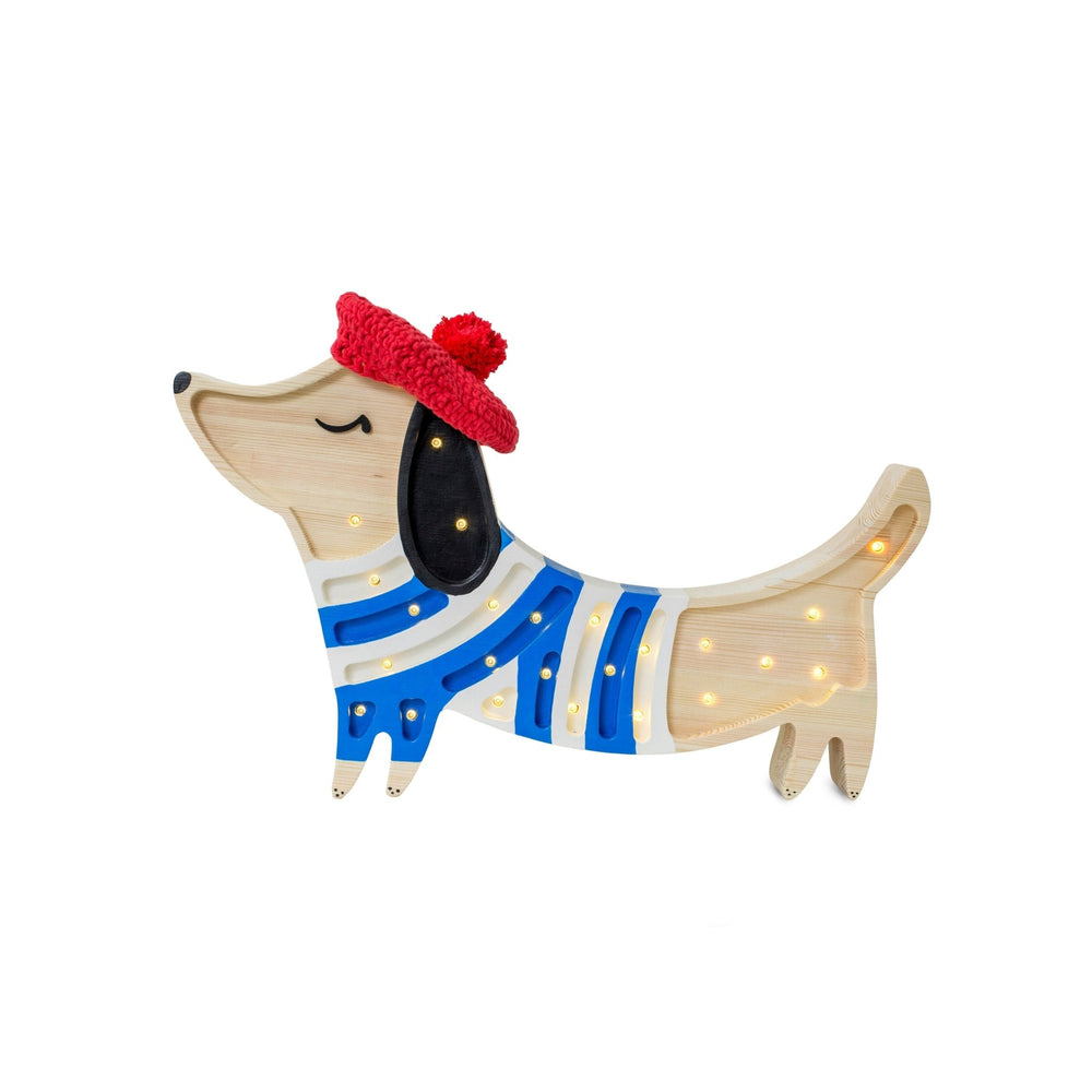 Little Lights Puppy Lamp - wood, natural for open-ended play - Color: French Style