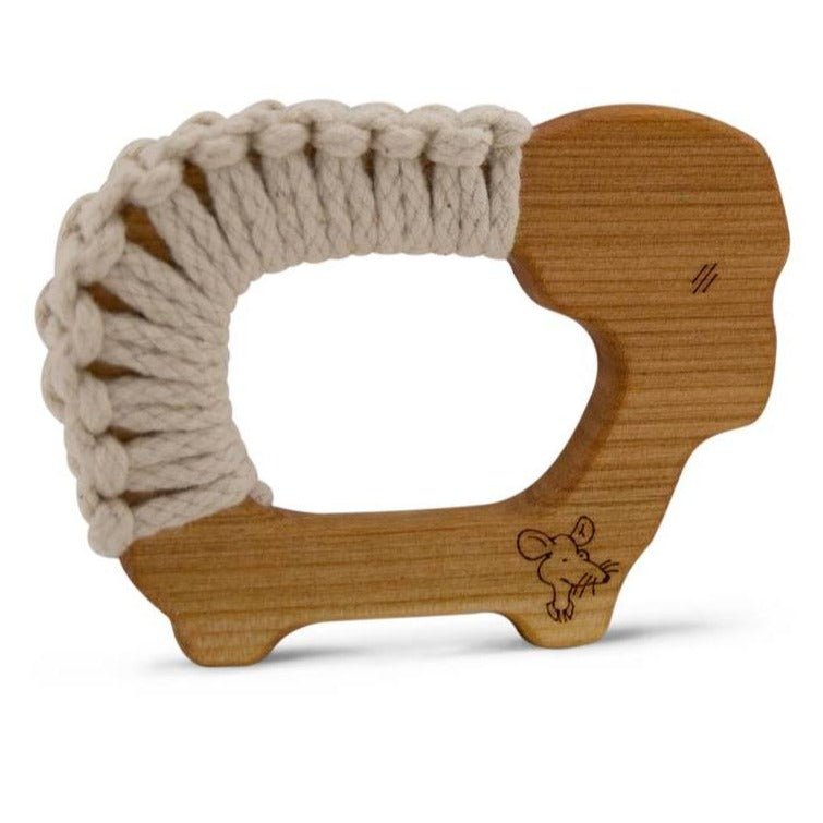 Senger Wooden Grasping Toy with Yarn - Sheep - wood, cotton, wool, natural Pacifiers & Teethers for open-ended play - Titl...