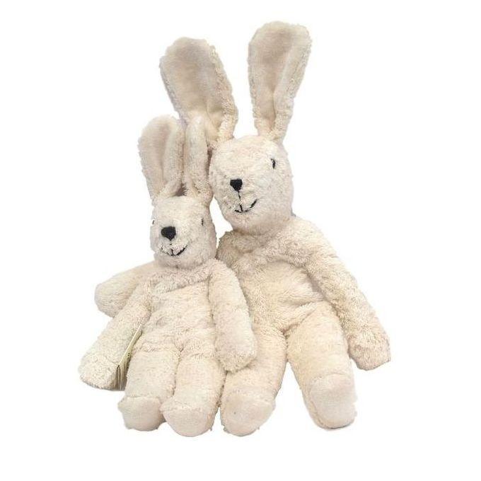 Senger Organic Cotton Rabbit, White (2 sizes) - cotton, wool Stuffed Animals for open-ended play - Size: 12"