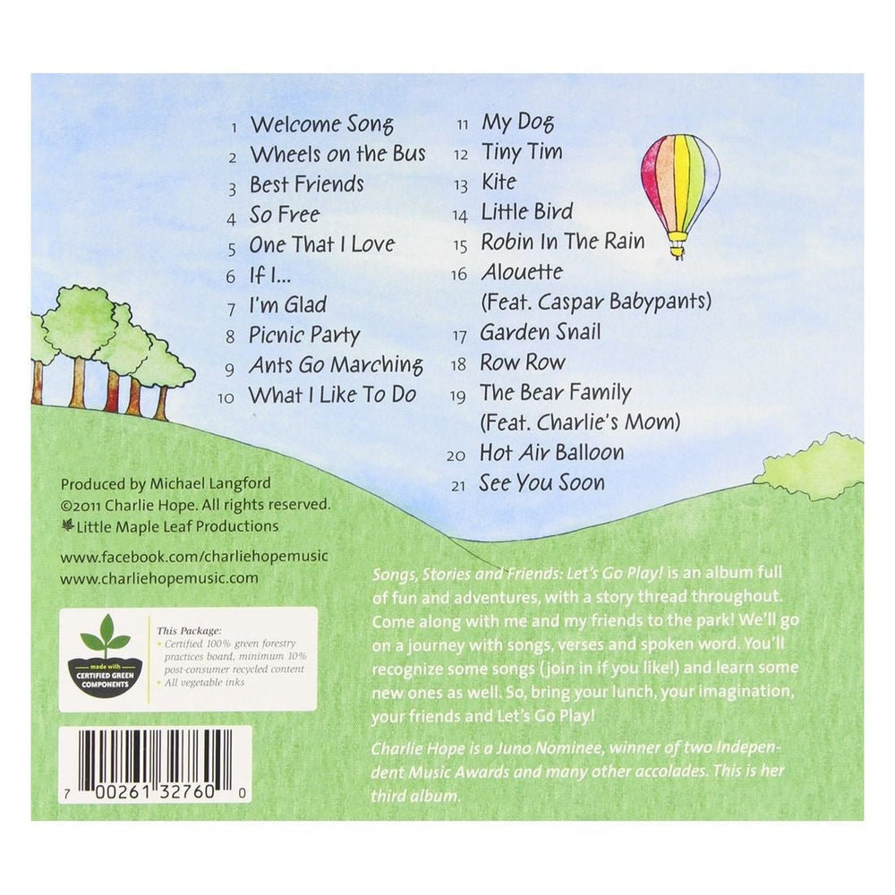 Charlie Hope Charlie Hope: Songs, Stories and Friends - Let's Go Play - blueottertoys-CD03