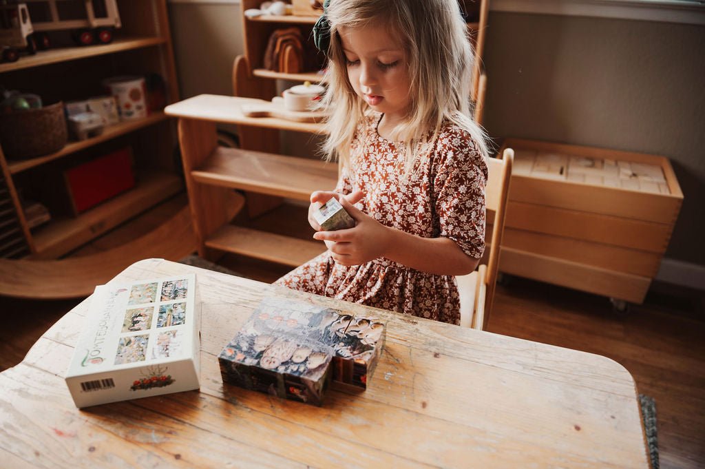 
                  
                    Elsa Beskow Elsa Beskow "Children of the Forest" Block/Cube Puzzle - blueottertoys-HM3259
                  
                