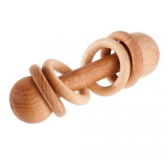 
                  
                    Handmade Traditional Baby Toy Rattle with Rings - blueottertoys-PB-WTR
                  
                