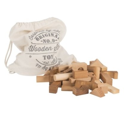 Wooden Story Wooden Blocks in Sack - 100 pcs - by Wooden Story - blueottertoys-WS14