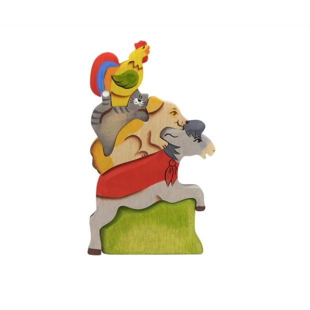 Wooden Bremen Town Figures - wood Wooden Figures for open-ended play - Title: Default Title
