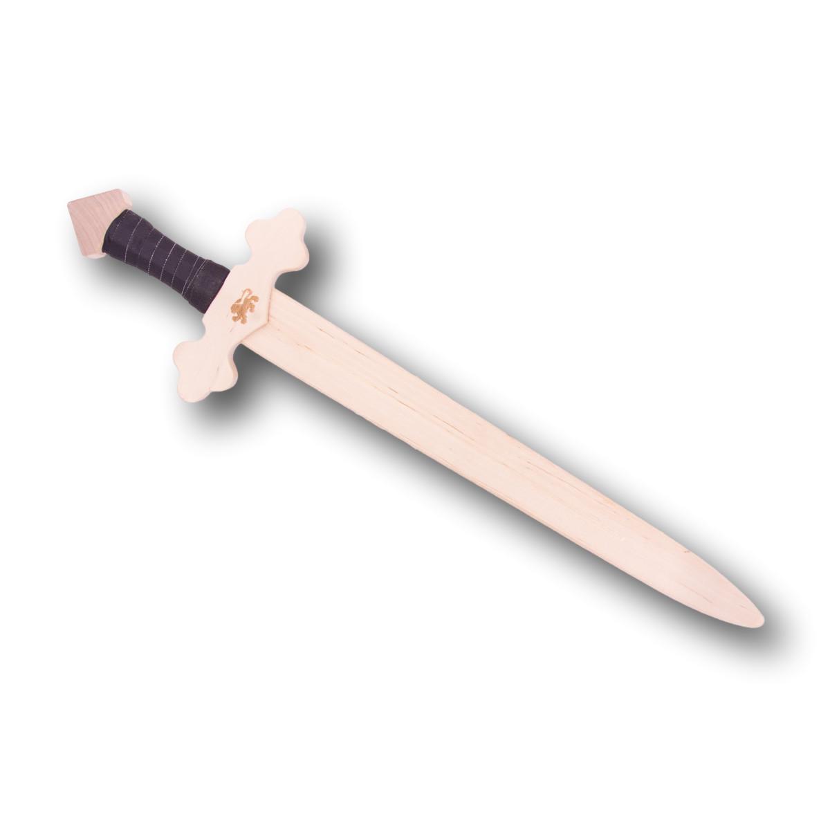 Wooden Knight's Sword - Lionheart 23-1/2" - wood, natural, leather Wooden Toys for open-ended play - Title: Default Title