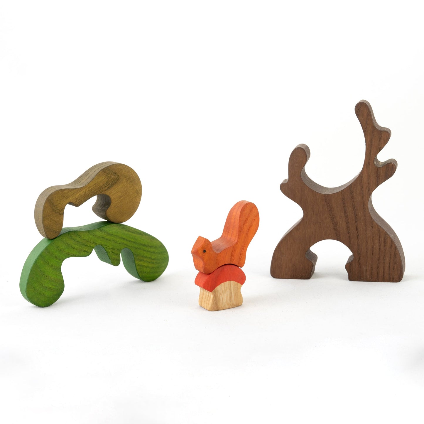 Handmade Wooden Puzzle - Tree with Squirrel and Mushroom - blueottertoys-PB-WTS