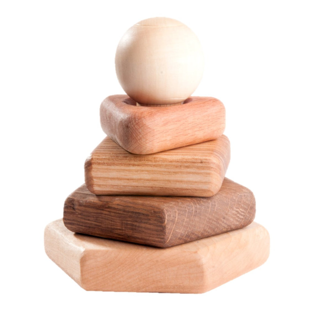 Wooden Stacking Toy for Baby - wood Blocks for open-ended play - Size: Small
