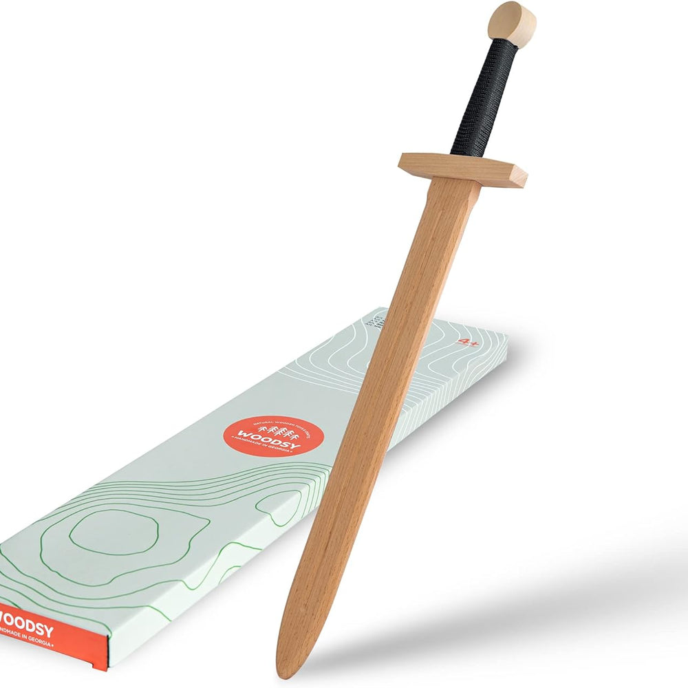 Woodsy Big double-edged sword with straight cross-guard - wood Wooden Toys for open-ended play - Title: Default Title