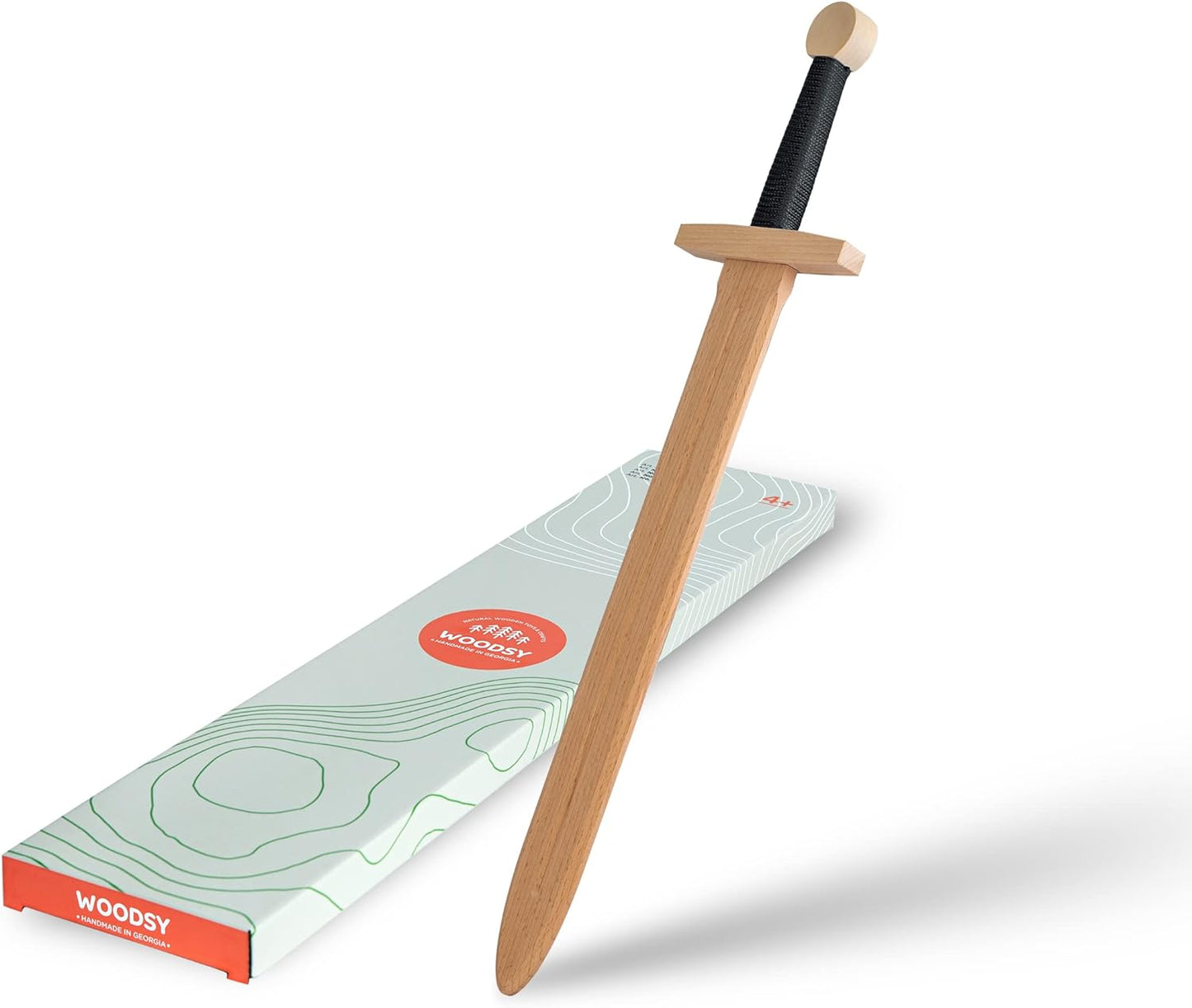 Woodsy Big double-edged sword with straight cross-guard - wood Wooden Toys for open-ended play - Title: Default Title
