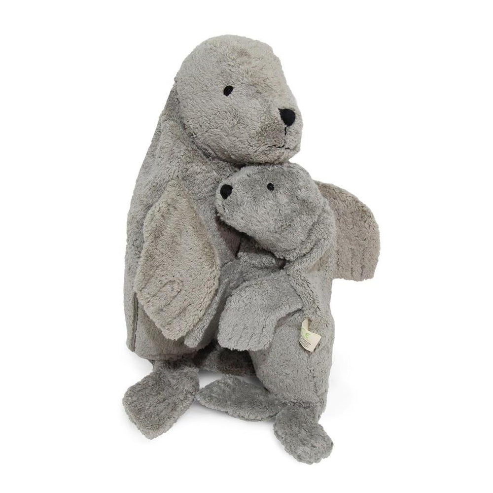 Senger Senger Organic Cotton Cuddly Animal Seal, Small, Gray - blueottertoys-SG-Y21050